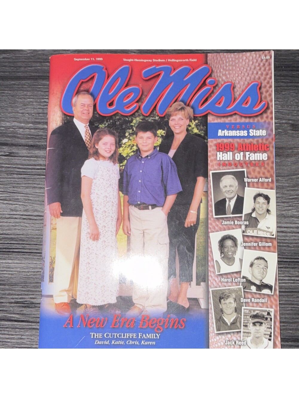 Ole Miss Rebels vs Arkansas State Football Program Sept 11, 1999 Vintage P12